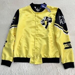 CM Punk Chalk Line WWE Go To Sleep GTS Men's Size M Satin Black Yellow Jacket